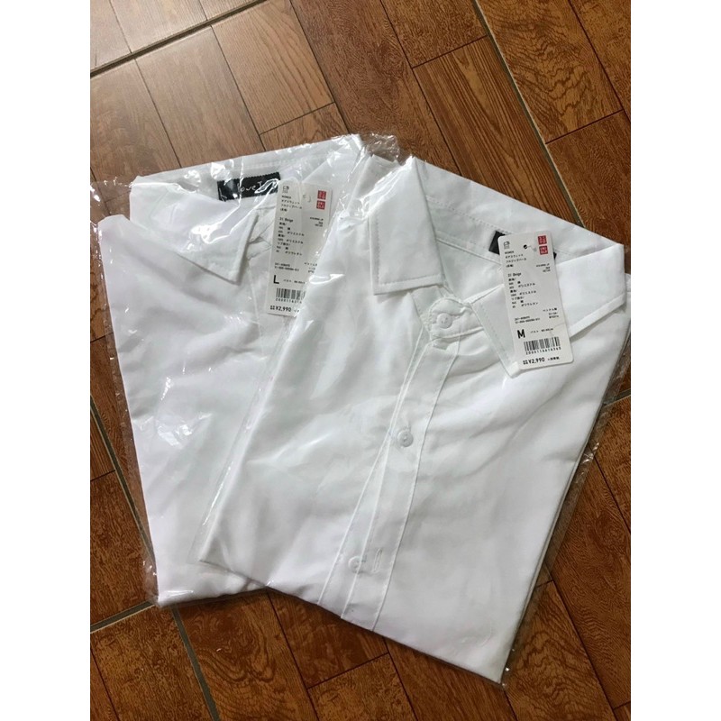 Áo Sơ Mi Nữ Form Rộng Dài Tay Unisex Basic Trắng