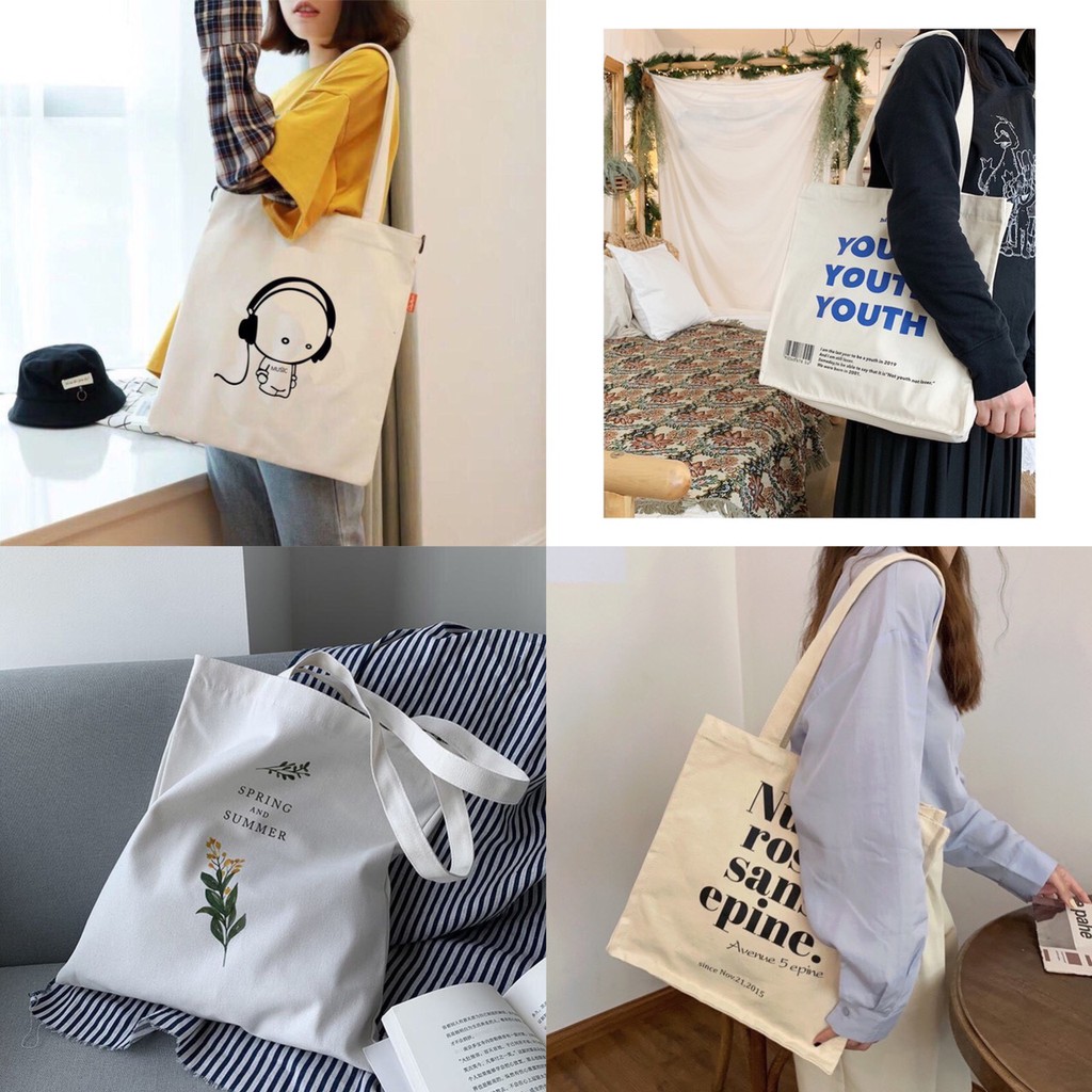 Túi tote Túi Vải  đeo vai nữ thời trang Hazin favorite thing vải thô canvas chất lượng cao,đi làm,đi học kiểu mới HZ 34