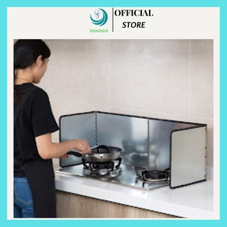 Bộ Tấm chắn dầu nhà bếp. Chống bắn dầu mỡ, chắn nước bồn rửa chén. Chất liệu mạ kẽm cứng cáp (Size 140 x30cm)