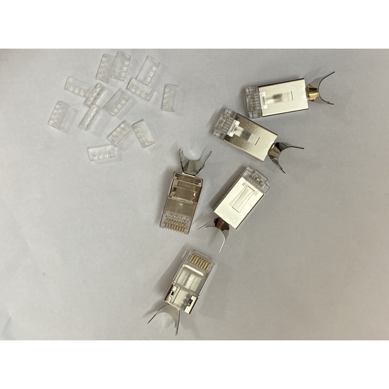 Hạt bấm mạng AMP Cat6A  1 túi gồm 10 Hạt mạng và 10 đầu chụp
