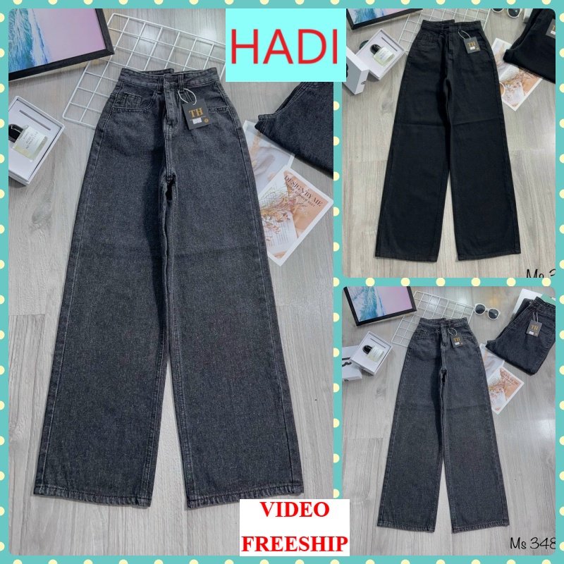 [VIDEO+FREESHIP ] QUẦN JEANS ỐNG RỘNG NỮ LƯNG CAO LAI CUỐN TRƠN XÁM ĐẬM ĐEN MỀM MỊN MÁT PHONG CÁCH ĐỈNH CAO