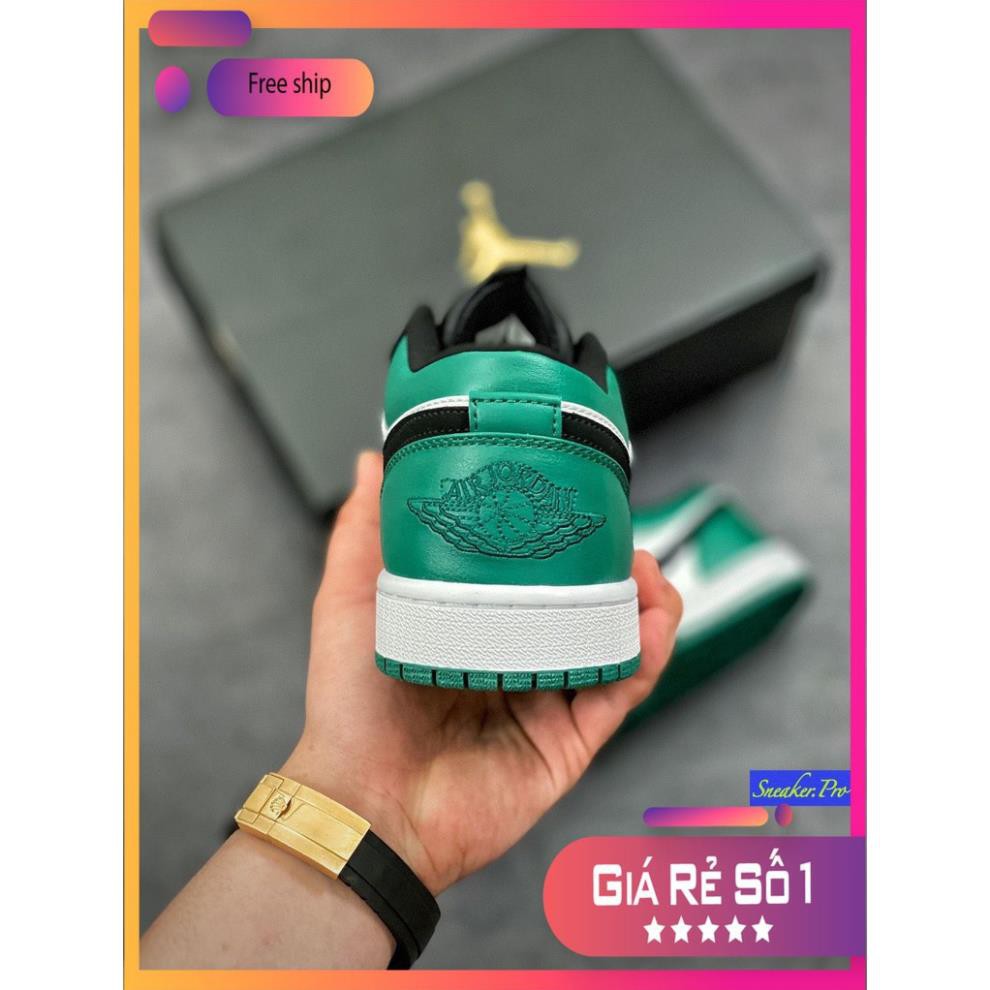 Giày thể thao AIR Jordan 1 Low White Black Mystic Green cổ thấp cho nam và nữ