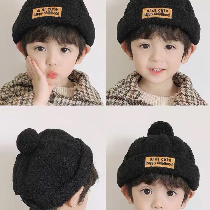 Mũ thời trang Hip Hop mùa thu đông phong cách Nhật Hàn Hàn Quốc cho bé trai bé gái