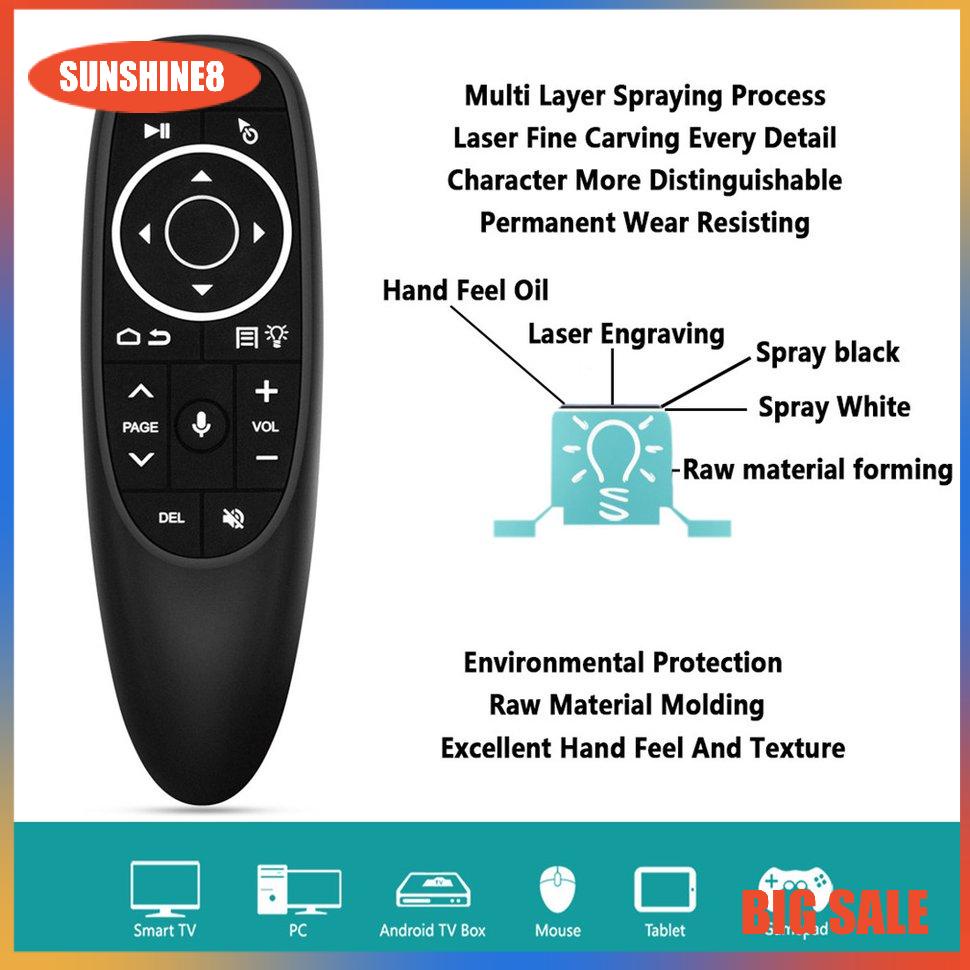 【SUN】G10S Voice Remote Control 2.4G Wireless Air Mouse Gyroscope For Tv Box