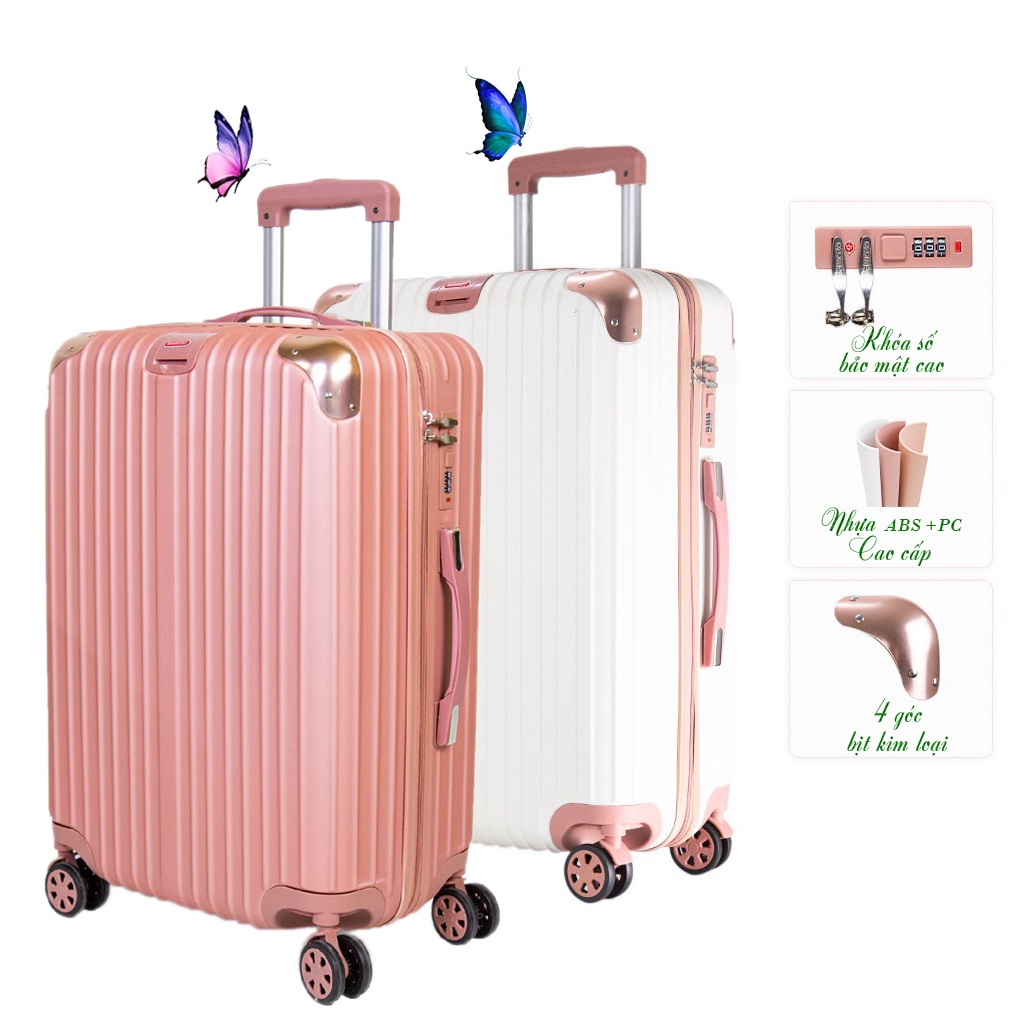 Vali Du Lịch Size 20/24 Inch Cao Cấp Nhựa Chống Va Đập Trầy Xước Giá Rẻ Bền Đẹp Bảo Hành 5 Năm