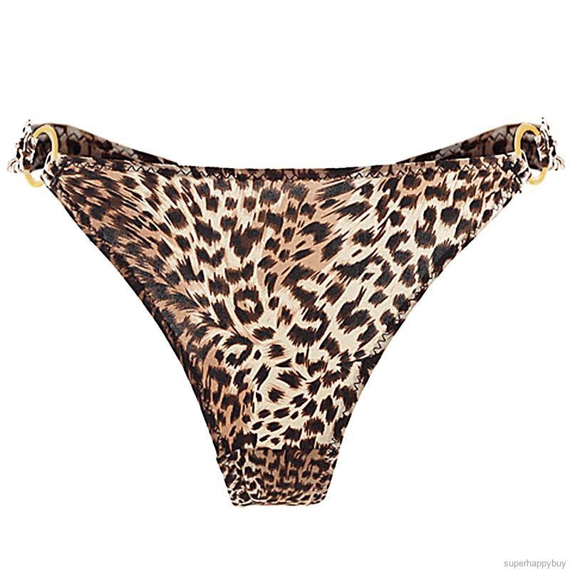 Quần lót dây trang trí khoá kim loại họa tiết da báo quyến rũ cho nữ