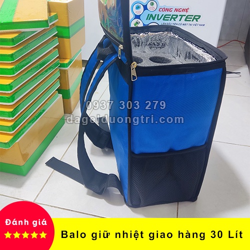 Balo giữ nhiệt giao hàng 30L - Balo giao trà sữa - Kích thước 20 x 30 x 44cm (rộng - dài - cao)