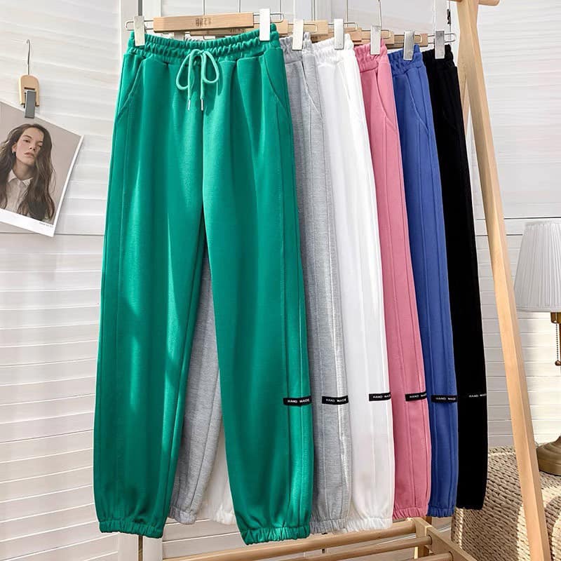 Quần jogger nữ Ladya vải nỉ tổ ong ống rộng có dây rút bo gấu Ulzzang Unisex thể thao M908