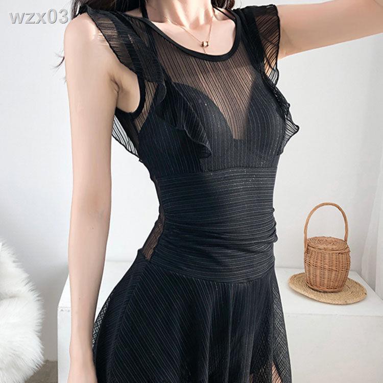2021 Áo tắm Hàn Quốc trong fan hâm mộ cổ tích đen sexy ren một mảnh che bụng học sinh bảo thủ vì sợ | BigBuy360 - bigbuy360.vn