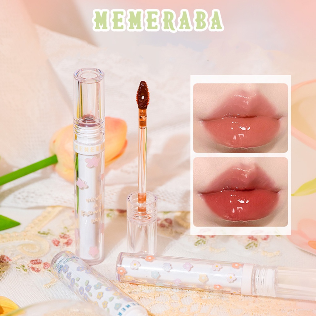 Son kem bóng MEMERABA căng mọng nhẹ môi Flowers Refractive Lip Glaze MB093 MEME10