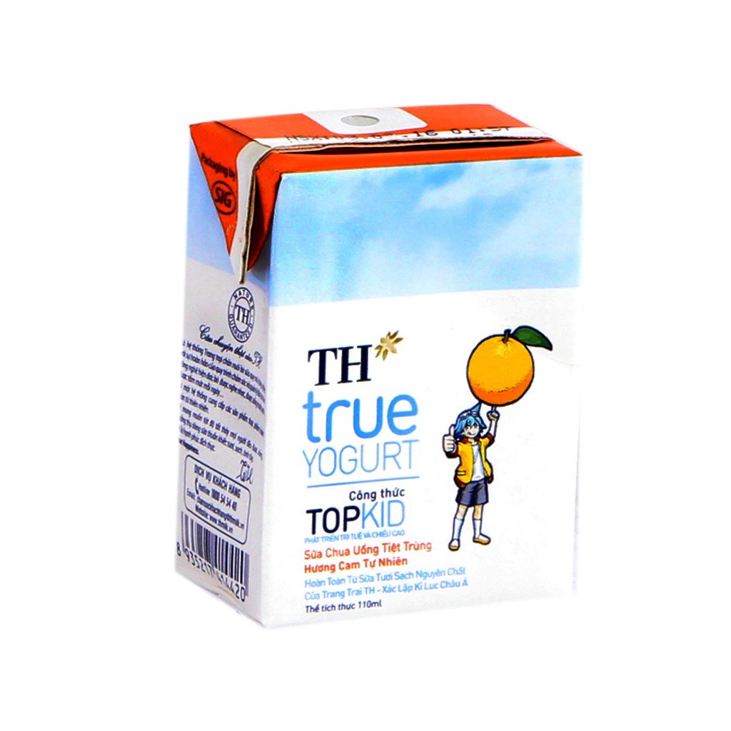 Sữa Th True Milk Yogurt Topkid Vị Cam/ Dâu/ Chuối Tự Nhiên 110ml Lốc 4 Hộp