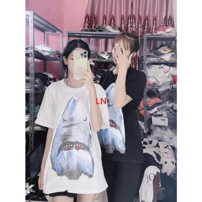 Áo phông Cá Mập In hình 5D siêu chất phom rộng unisex