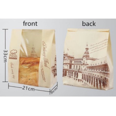 TÚI BÁNH MÌ TÒA NHÀ NGANG SIZE LỚN 33X21X9CM (100 CHIẾC)