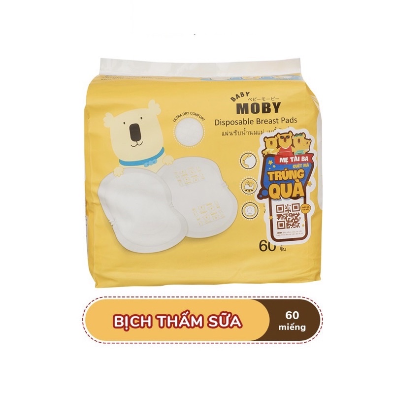 Miếng lót thấm sữa Moby (60c)