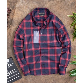 [áo sơ mi nam caro] Áo sơ mi nam cao cấp kẻ caro Đỏ đen