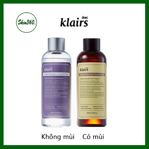 Nước hoa hồng Klairs Mẫu mới ❤️freeship❤️Toner Klairs Supple Preparation Facial Toner chai 200ml