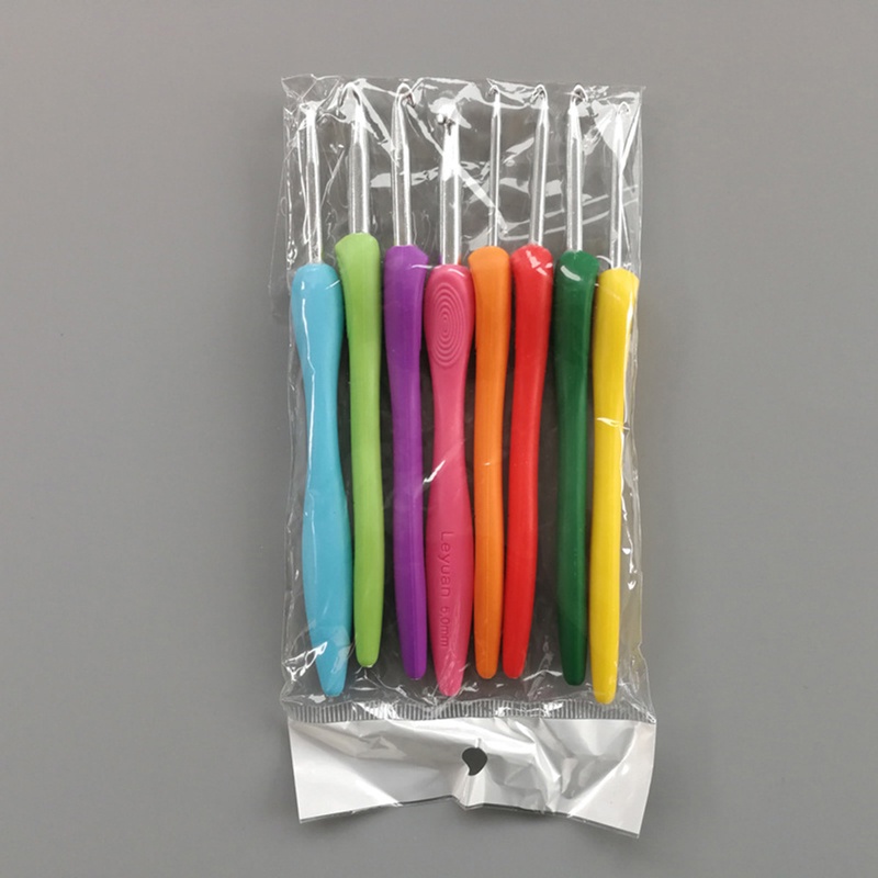 Set 8/12 Kim Móc Len Bằng Nhôm 2.5-6.0mm Với Tay Cầm Cao Su Mềm Nhiều Màu Sắc Cho Búp Bê