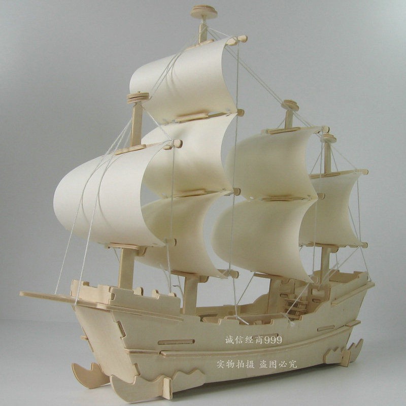Xây dựng câu đố 3D dành cho người lớn Đầu giường bằng gỗ Mô hình thuyền buồm lắp ráp tàu chiến Mô phỏng lớn Đồ chơi giáo