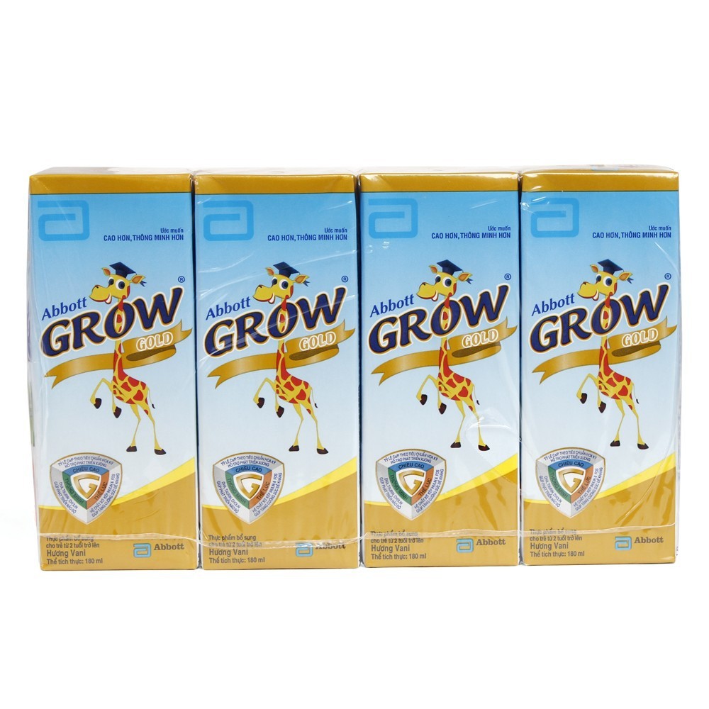 Lốc 4 Hộp Sữa Bột Pha Sẵn Abbott Grow Gold Vani Hộp 110ml / 180ml