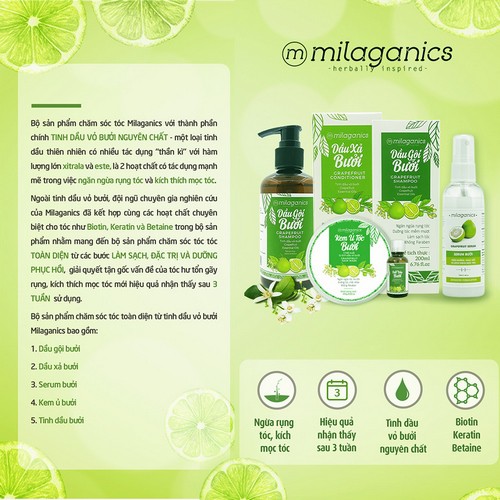 Kem ủ chăm sóc tóc Bưởi MILAGANICS 250g | BigBuy360 - bigbuy360.vn