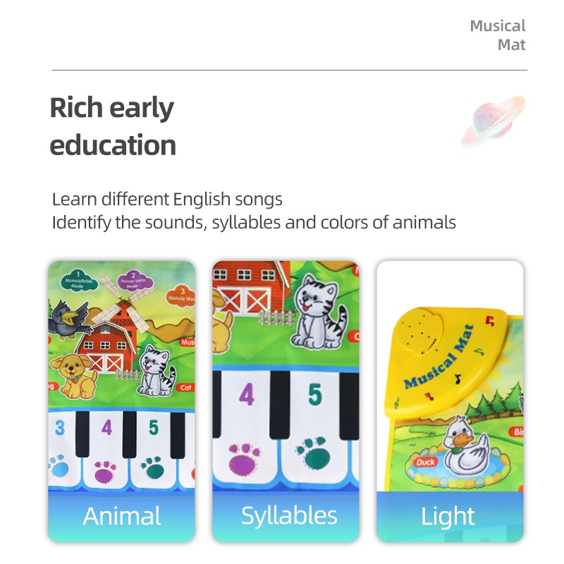 Coolplay Thảm âm nhạc kiểu dáng đàn piano xinh xắn cho các bé