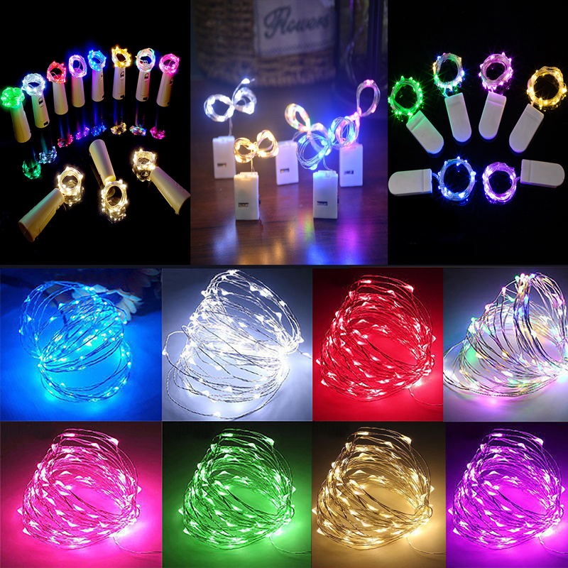 Dây đèn led nút chai fairylight đom đóm 1m/2m/3m thích hợp trang trí chai lọ