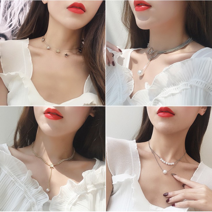 Vòng cổ choker đính ngọc trai nhân tạo sang trọng VC01 - VHT SHOP