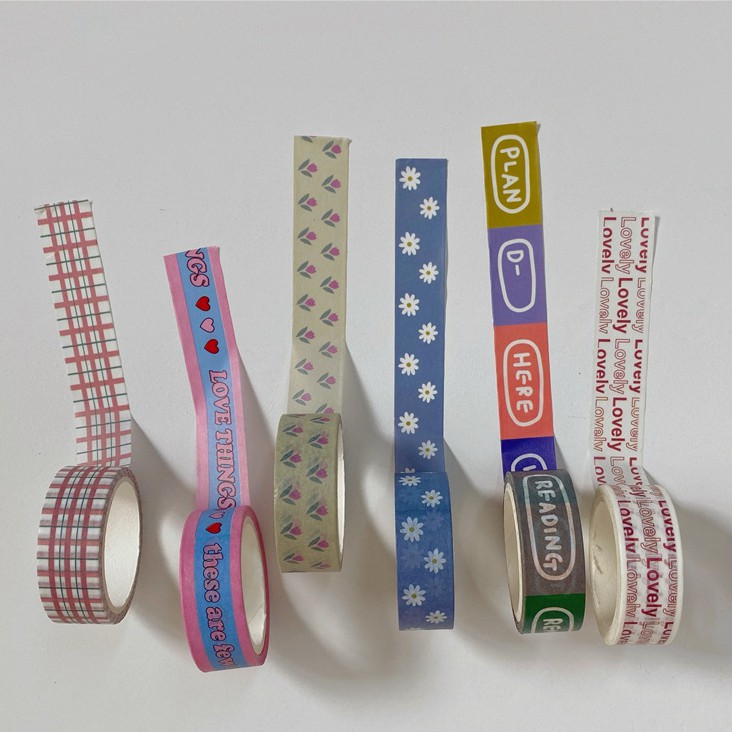 Washi Tape Băng Dính Giấy Style Hàn Quốc Aesthetic Decor Xinh Đẹp