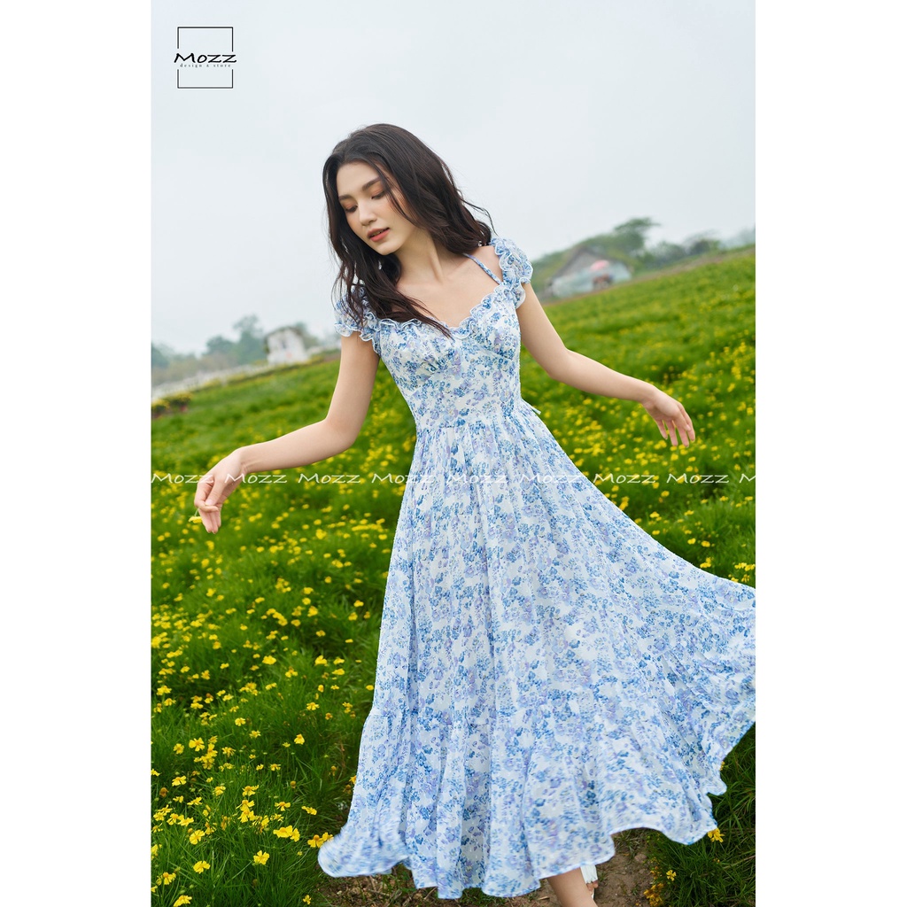 Váy maxi hoa - So Young Dress - váy đi biển, váy nữ thiết kế Mozz