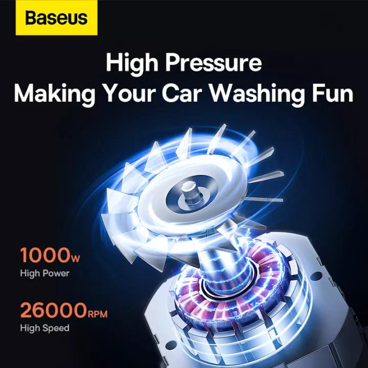 Máy xịt rửa xe tăng áp Baseus F0 Car Pressure Washer 1000w 26000RPM 90Bar