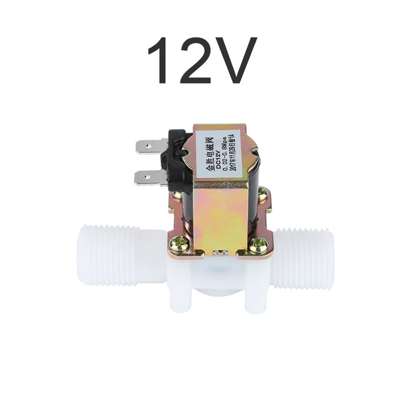 Van nước điện từ thường đóng loại 12V-TS101, bằng nhựa, ren ngoài D15-G1/2