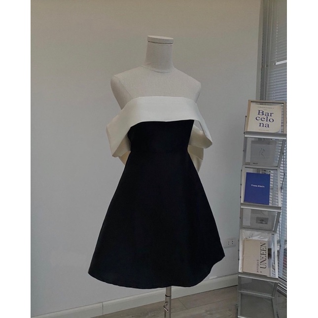 Váy Đầm Trễ Vai Vải Taftan Nơ Lưng Dáng Ngắn Sang Chảnh (ẢNH THẬT+ VIDEO) | BigBuy360 - bigbuy360.vn