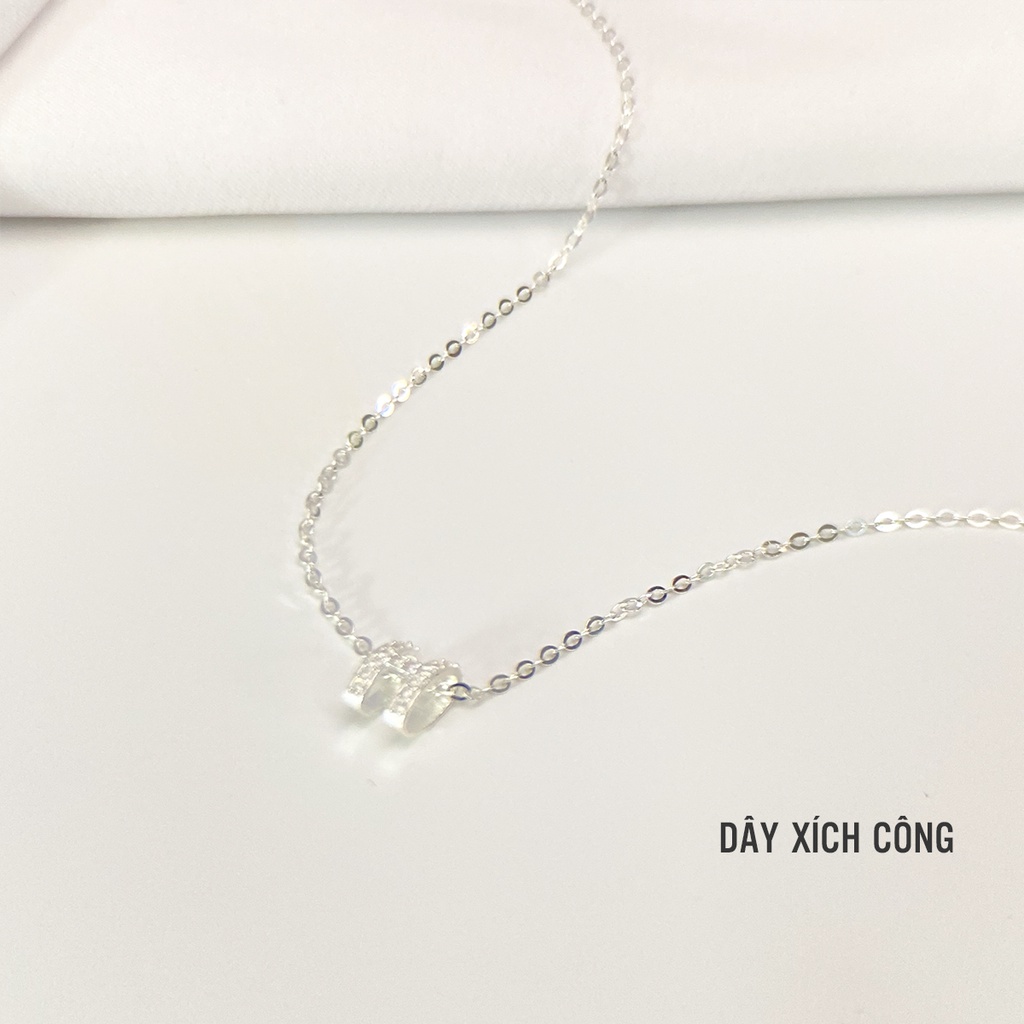 Dây chuyền bạc Ý 925 mặt chữ H cao cấp đính đá pha lê sang trọng ANTA Jewlery - ATJ5502-D