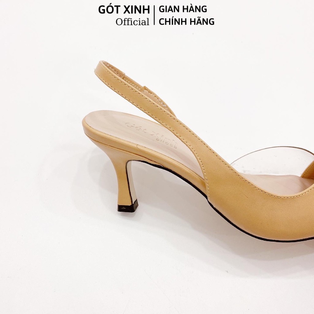 Giày cao gót nữ GÓT XINH G7 da mềm cao 7cm gót nhọn