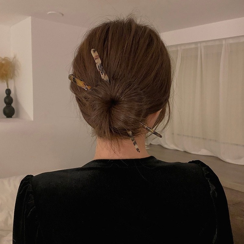 Trâm cài búi tóc acetate phong cách đơn giản dành cho nữ