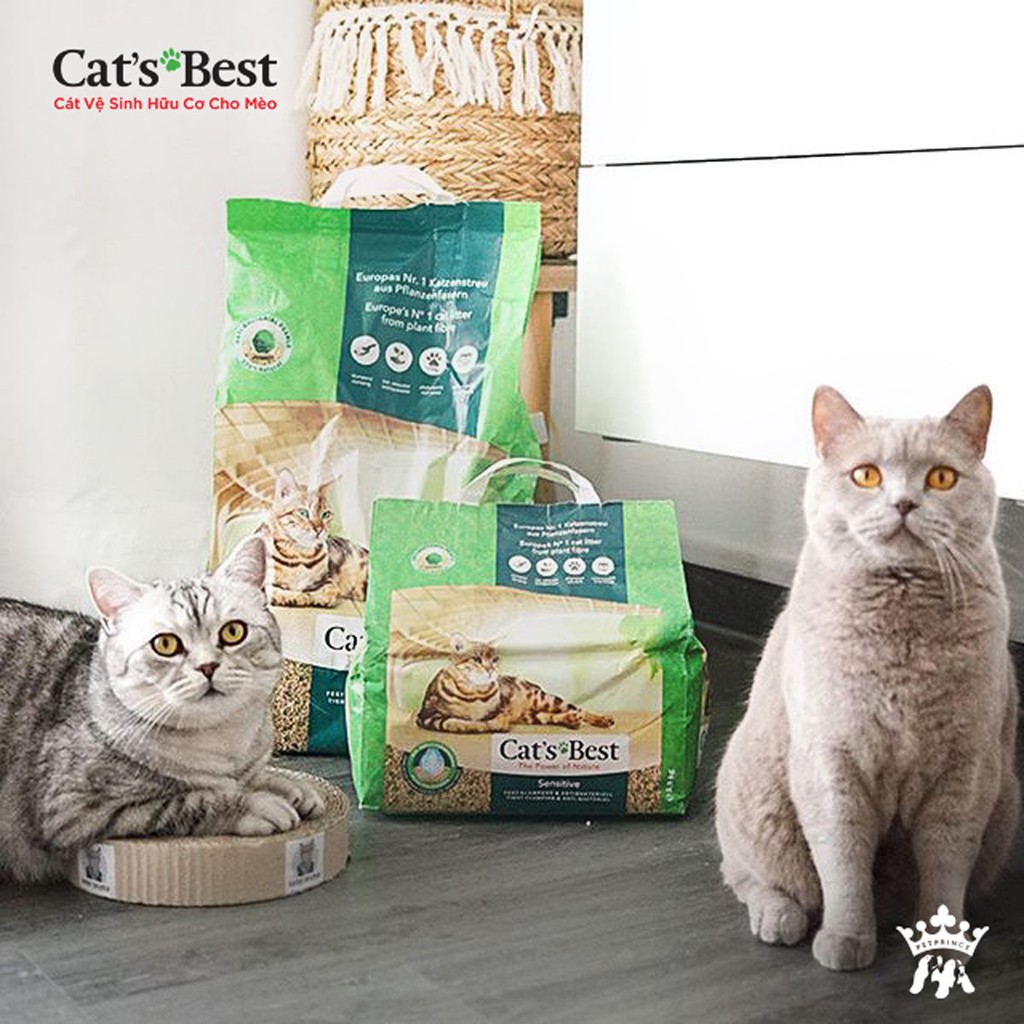 [8L] Cát gỗ vón cục Cat's Best Sensitive siêu thấm hút và kháng khuẩn 8L