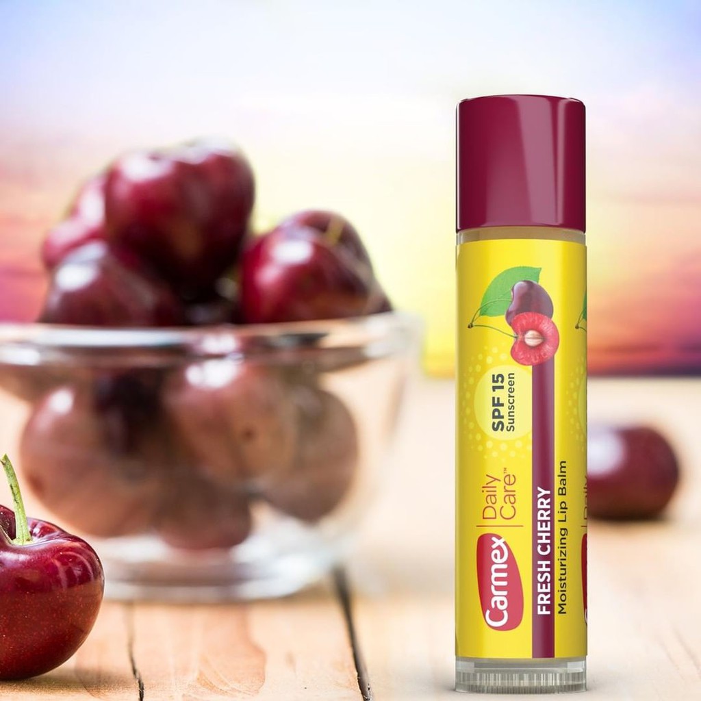 {Bill Mỹ} Son Dưỡng Môi Chống Nắng CARMEX Lip Balm SPF 15 Mùi Dâu, Cherry, Medicated, Dạng Tuýp, Thỏi, Hũ