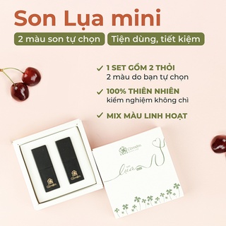 Combo 2 Thỏi Son Lụa Mini Không Chì Cỏ Mềm 4g