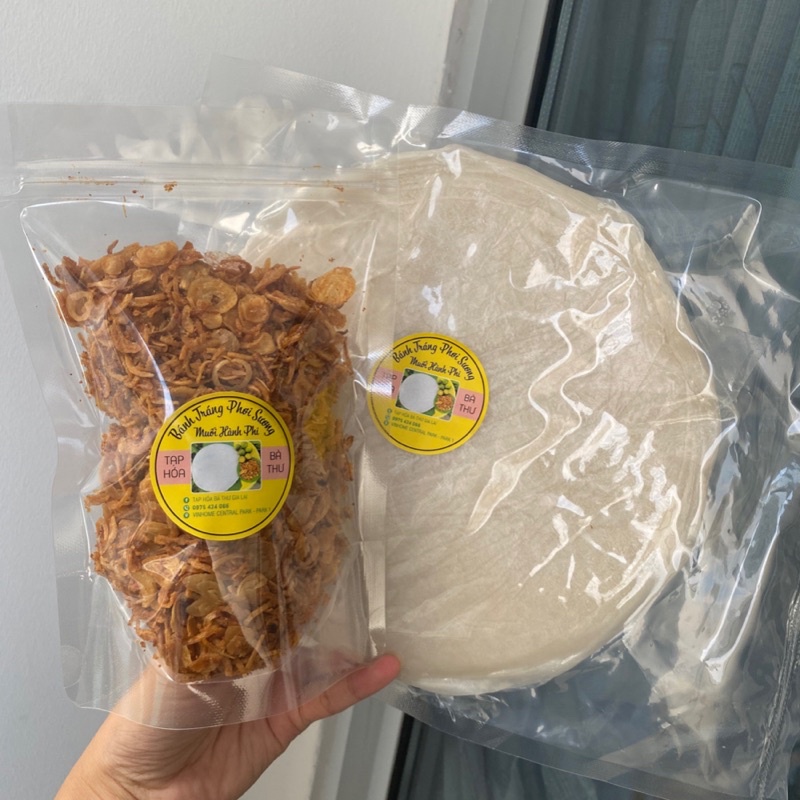 COMBO 500Gr BÁNH TRÁNG PHƠI SƯƠNG + 200GR MUỐI HÀNH PHI