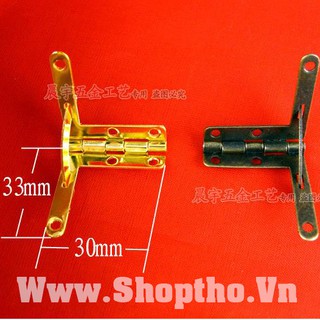 Bản lề chữ Thất - màu đồng (set 10 cái)