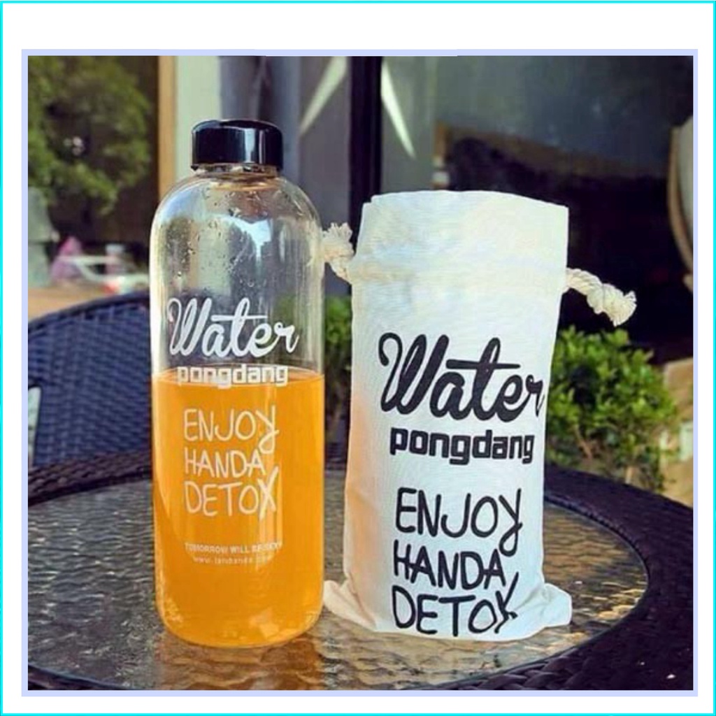 Bình Nhựa PONGDANG Detox 1000ml + tặng kèm túi vải