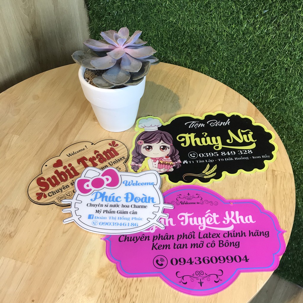Bảng hiệu mica decor shop - Thiết kế và in thông tin shop theo yêu cầu