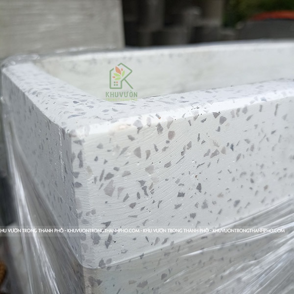 Chậu xi măng đá mài vuông 40x40cm, chậu đá mài vuông 40x40cm trồng cây