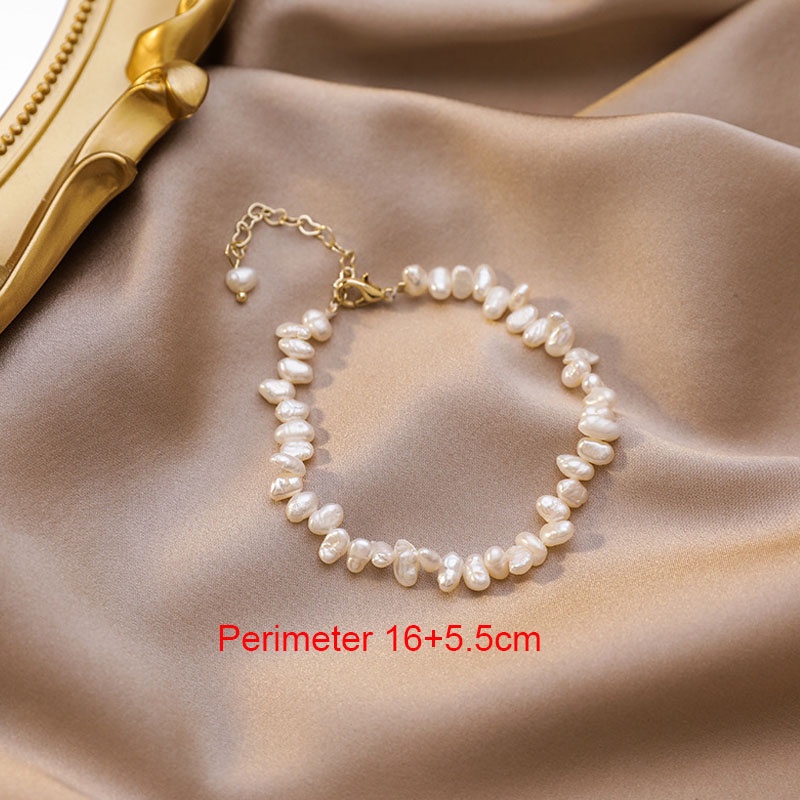 Vòng tay đính ngọc trai giả hình hoa tinh tế vintage cho nữ