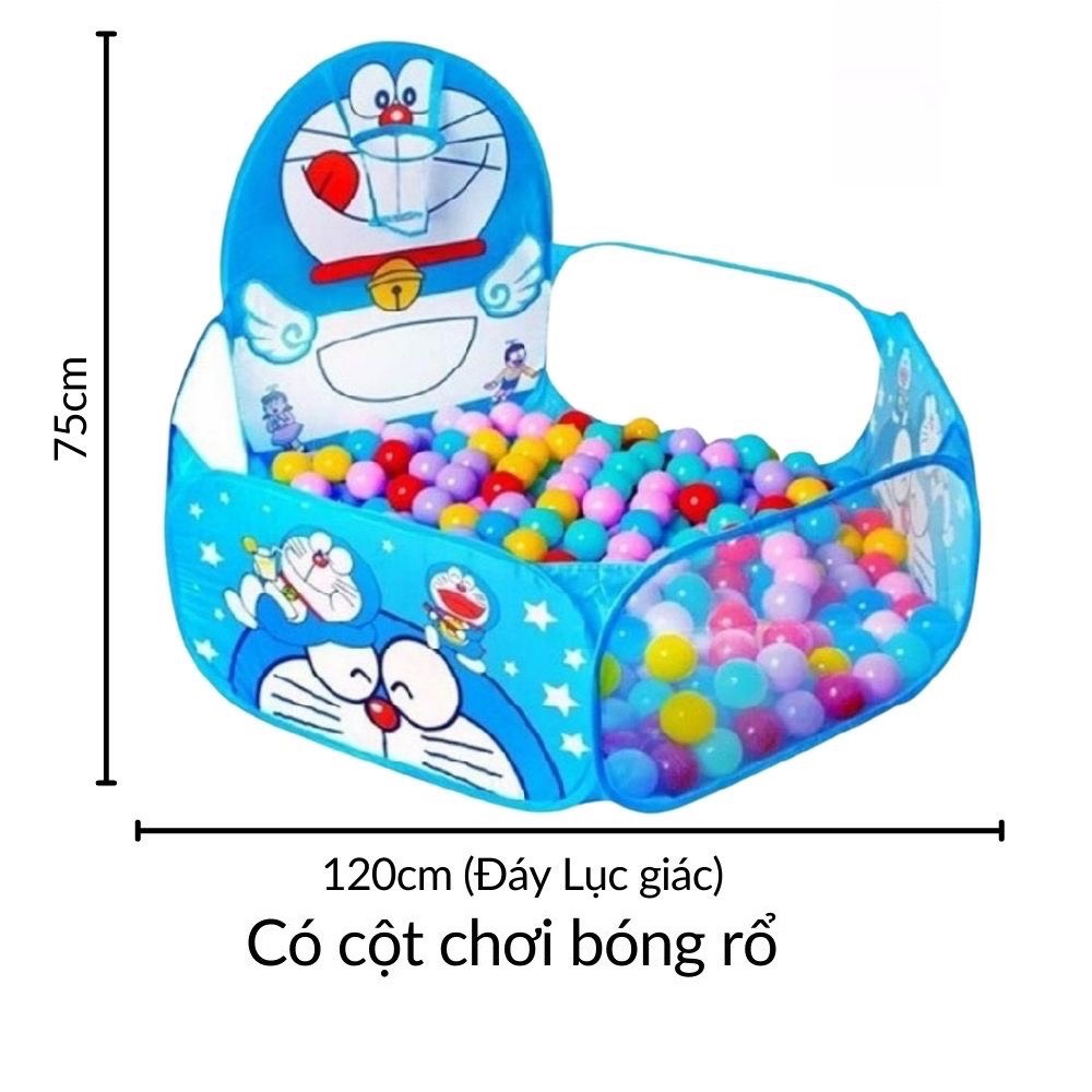 Lều bóng - quây - nhà banh lục giác gấp gọn cho bé. Hình Doremon, Kitty