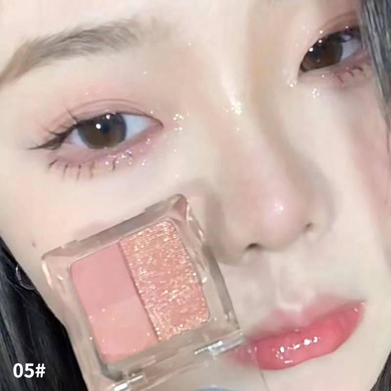 Bảng Phấn Mắt 4 Màu Lì/Nhũ Lấp Lánh Trang Điểm Bắt Sáng Lâu Trôi Kích Thước Nhỏ Gọn