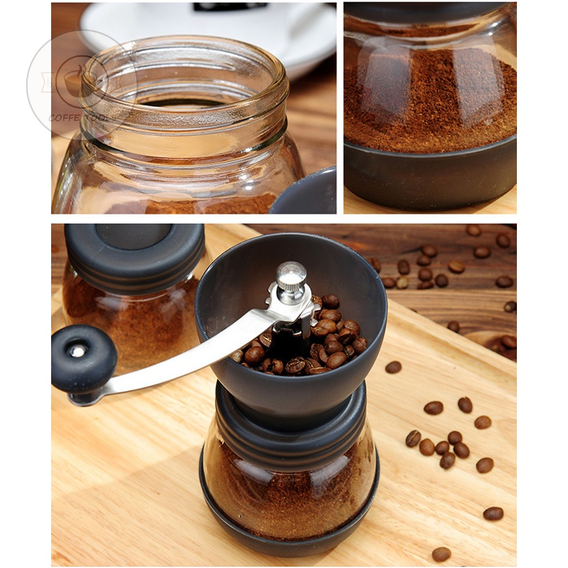 Máy xay cà phê tặng kèm 1 bình đựng chất liệu thủy tinh siêu đẹp