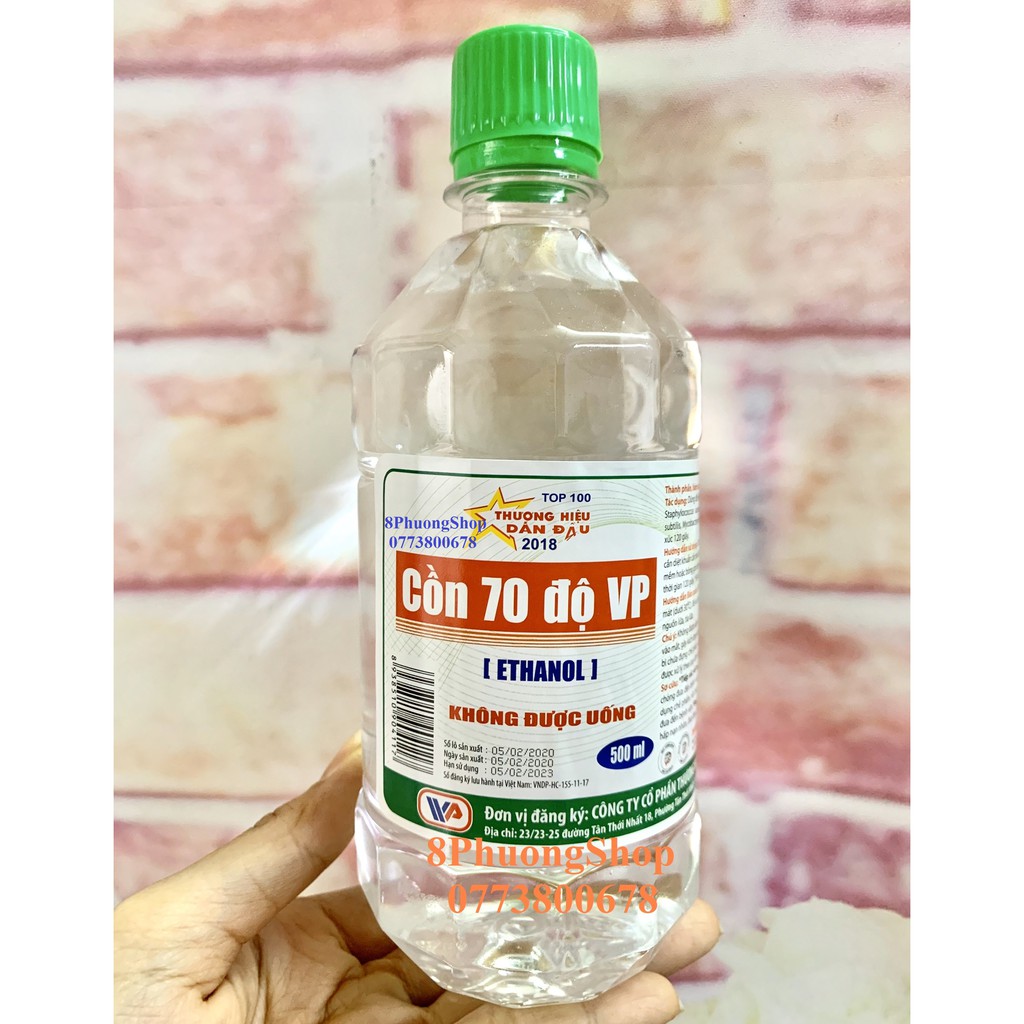 Cồn Vĩnh Phúc 70 độ 500ml vệ sinh, sát khuẩn - Cồn trắng 70 độ VP