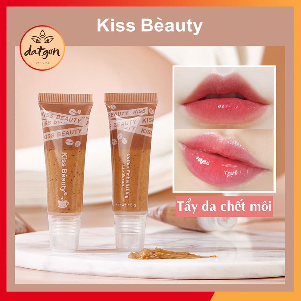 Tuýp tẩy da chết môi Kissbeauty, tẩy tế bào môi chết nội địa dưỡng ẩm màu cà phê tiện lợi