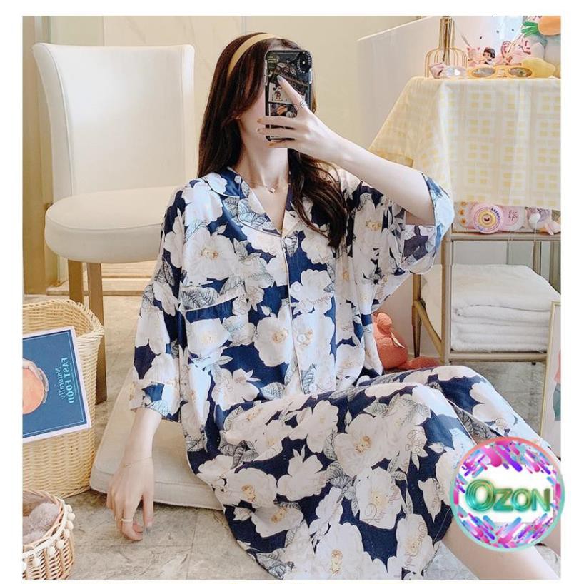 ❤️ Váy Sơ Mi Nữ Dài ☘️ Váy ngủ nữ, đồ mặc nhà dài tay lỡ phong cách Hàn Quốc B68